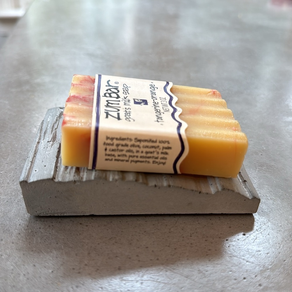 Concrete grey soap dish